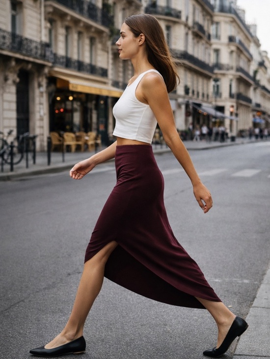 Zara Dresses & Skirts - ZARA asymmetric merlot pull-on skirt | NWT | L